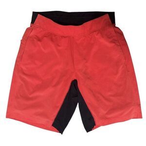 Lululemon Running Lined Shorts Sz M Athletic Training Stretch Drawstring Red Gym